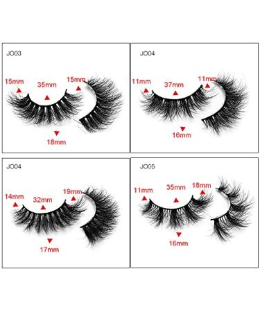 HBZGTLAD 7Pairs 3D Mink Dramatic Volume Lashes Bulk Pack - Long Wispy Natural False Lashes (JO06) - Buy Online on GoSupps.com