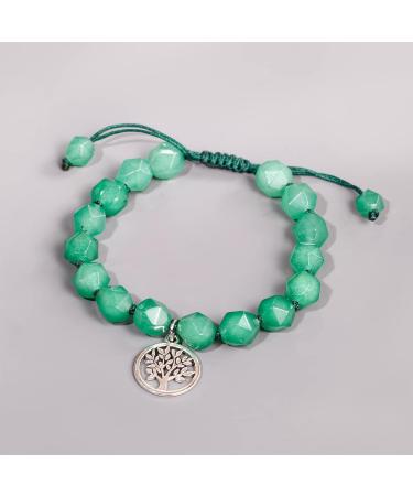 Green Aventurine Tree of Life Bracelet for Women | Energy Protection Beaded Crystals - Shop Internationally - Buy Online on GoSupps.com
