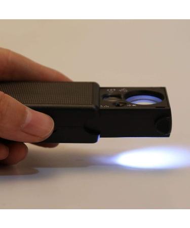 Portable Magnifying Glass 30X 60X Mini Handheld Reading Magnifier Small Portable Illuminated Magnifying Glass Jewelers Loupe with UV Black Light for Coin and Stamp Appraisal Counterfeit Detecti Good - Buy Online on GoSupps.com