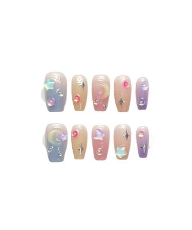 Detachable Handmade false nails with design dopamine bubble love girl press on Nail enhancement false nails (Color : 6 Size : M)