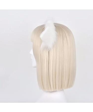 amangul Cat Foxes Faux Furs Ears Headband Cute Halloween Fancy Dress Cosplay Costume Handmade Animal Furry Ears Hair Hoop Women(White Pink) - Buy Online on GoSupps.com