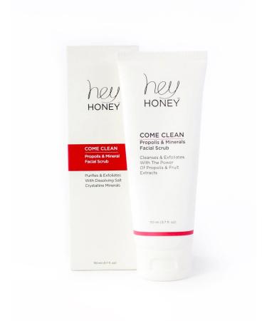 Hey Honey Come Clean Propolis & Mineral Facial Scrub - Gentle Exfoliating Dead Sea Salt Scrub for Sensitive Skin | 110ml (3.7 oz) | International Shipping Available - Buy Online on GoSupps.com