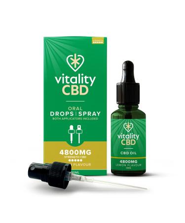 Vitality CBD Drops Spray in MCT Oil 4800 mg Lemon 30 ml 4800mg Lemon 30ml