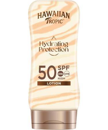 Hawaiian Tropic - Hydrating Protection Sunscreen SPF 50 UVA and UVB Protection 180 ml 12-Hour Moisturisation with Cocoa and Shea Butter Water Resistant Vegan