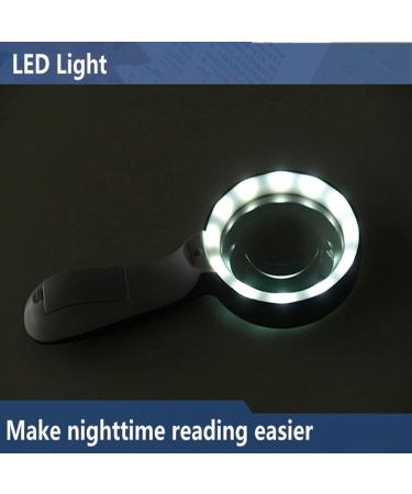 Magnifying glassPortable Handheld Illuminated Magnifying Glass with 12 LED Lights Optical HD Lens Glasses 20X High Magnification Old Man Reading Pocket Magnifier for Jewelry Identification - Buy Online on GoSupps.com