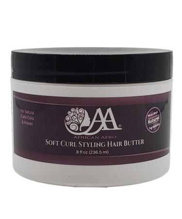 African Afro Soft Curl Styling Hair Butter Moisturizing Curl Cream for Curly Hair Curling Cream With Shea Butter and Coconut Milk Cruelty-Free Curl Enhancing Smoothie No Residue 8 Fl Oz