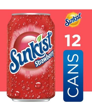 Sunkist Caffeine-Free Strawberry Soda Pop 12 FL Oz 12 Pack Cans - Buy Online on GoSupps.com
