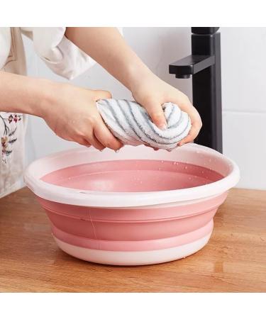 Foldable Washing Up Bowl - Portable Washing Basin - Space Saving Plastic Washtub(Pink-Medium) - Buy Online on GoSupps.com