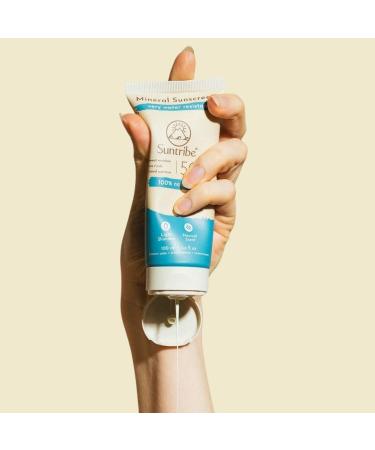 Suntribe Natural Mineral Sport Sunscreen SPF 50 - 100 ml Organic - 100% Natural & Reef Safe Non-Nano Mineral UV Filters Highly Water & Sweat Resistant - Brilliant White - Buy Online on GoSupps.com