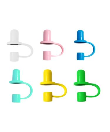 Dishwasher Safe Straw Cover Silicone Lid Sure Here's A Product Title for Listing 6pcs Cap Reusable Accessories Food-grade Easy to Clean Topper Cup Mix Color
