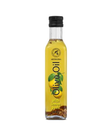 Olive Oil with Dried Lemon Zest 250ml - Lemon Infused Olive Oil - Olive Oil with Spices - Fresh Olive Oil - Cooking Olive Oil - Good for Salad - Natural Taste