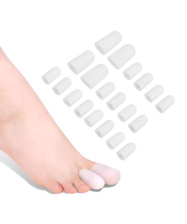 Silicone Toe Protectors 10 Pairs Toe Sleeves for Ingrown Toenails Corns Blister Calluses Reusable Toe Covers Toe Guards for Feet for Women and Men