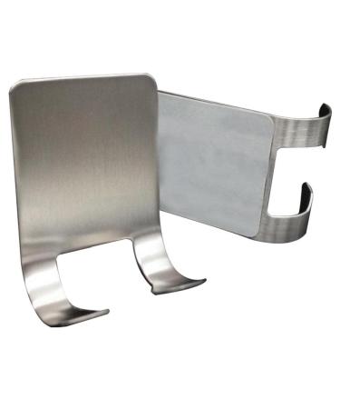 BaoKuan Stainless Steel Razor Rack Self-Adhesive Double Hooks Waterproof Razor Holder For Bathroom Kitchen Closet And Office