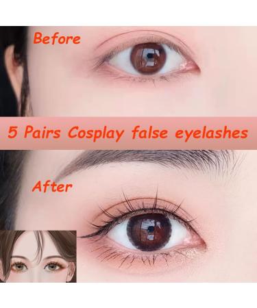 Buy Natural Look Fake Eyelashes - 5 Pairs Daily Strip Cross Lashes for Wedding & Everyday Makeup | Invisible Thin Band (6-12mm - Buy Online on GoSupps.com