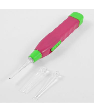 Qtqgoitem LED Light Illuminating Ear Pick Wax Remover Fuchsia Triple Heads (Model: b45 4e3 184 689 2a1)