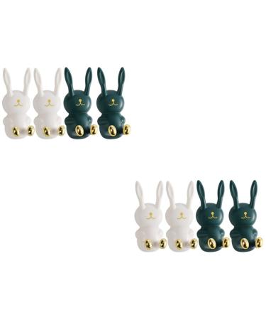 Cabilock 8 STK sticky hook of the caricature connector holder Razor holder for the wall shaving hooks toothpaste dispenser Self-adhesive wall hook toothpaste razor holder ABS electrical white