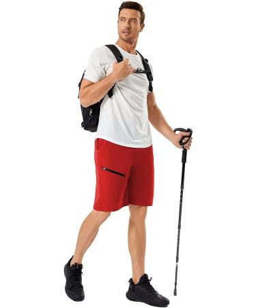 Men's Quick Dry Stretch Cargo Hiking Shorts X-Large Red - 6 Pockets - Buy Online on GoSupps.com