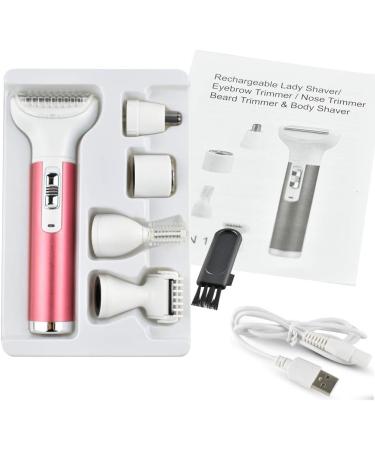 5-in-1 Women's Electric Razor - Portable USB Charging Painless Hair Removal for Face Bikini Legs & More - Buy Online on GoSupps.com