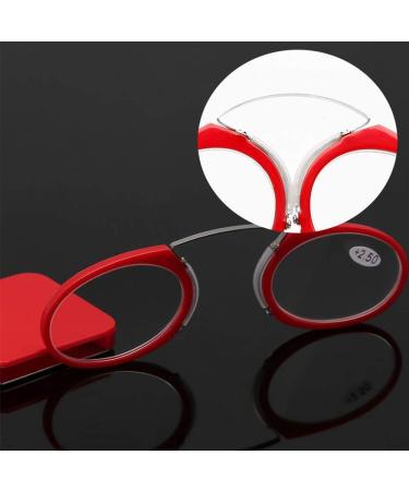 Unisex Compact Reading Glasses - Mini Nose Clip +2.0 Vision Aid - Non-Slip Red Reading Glasses for All Ages - Buy Online on GoSupps.com
