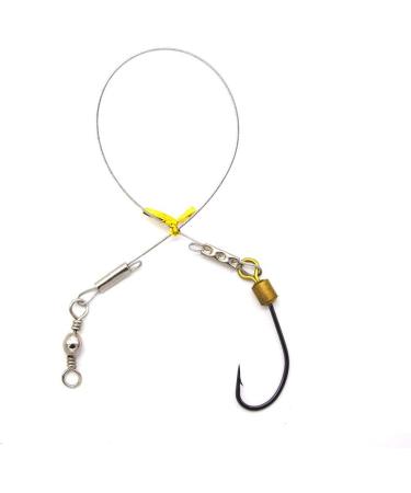 Fishing Hook with Leader 5 Hooks Fishing Rig - 7 Strands Nylon Coated Leader | Swivel Snap Hooks | 18# 1 Hook Rig - Buy Online on GoSupps.com