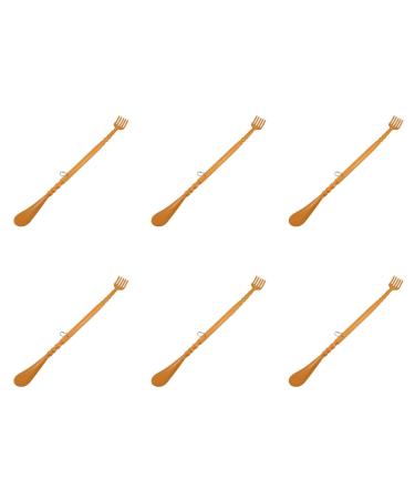 Clyictz 6 x brown plastic handle back scratcher massager 48 cm