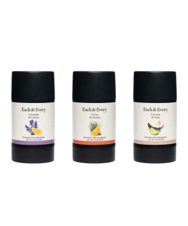 Each & Every 3-Pack Natural Aluminum-Free Deodorant for Sensitive Skin with Essential Oils Plant-Based Packaging (Best Sellers 2.5 Ounce (Pack of 3)) - Buy Online on GoSupps.com