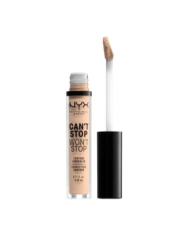 NYX PROFESSIONAL MAKEUP Can't Stop Won't Stop Contour Concealer, 24h Full Coverage Matte Finish - Vanilla 06 VANILLA 0.11 Fl Oz (Pack of 1)