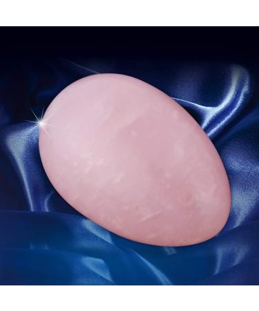 Rosenquarz Yoni Ei Massage Stone - Natural Crystal for Cone Exercises & Post-Birth Relaxation | Exquisite Craftsmanship with Pre-Drilled Hole - Buy Online on GoSupps.com