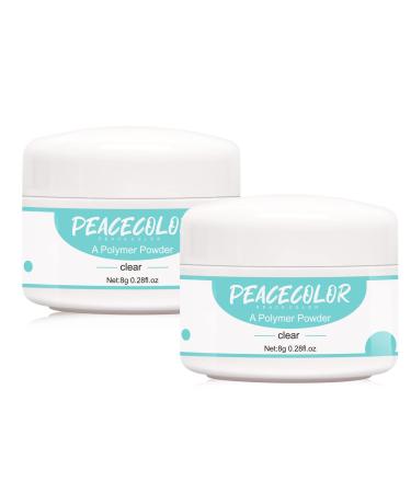 PEACECOLOR 2 x 8g Clear Acrylic Powder for Nail Extension 3D Carving French Nails Acrylic Nails Supplies AC-23