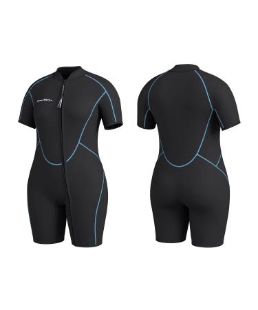 Seaskin Plus Size 3mm Shorty Wetsuit for Mens and Womens XX-Large Womens plus size