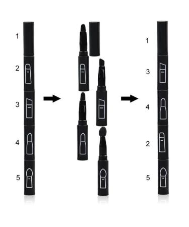 Premium 4-in-1 Detachable Makeup Brush Kit - Portable Travel Lip Eyeshadow & Eyebrow Brushes (Black) - International Shipping Available - Buy Online on GoSupps.com