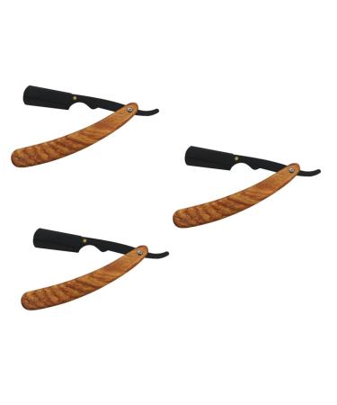 Frcolor 3st manual razor eyebrows razor wooden shaver safety razor handwell for men rasuradoras para hombres eyebrow razor wooden hairpin handbook man