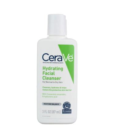 CeraVe Hydrating Facial Cleanser 3 fl oz - Normal to Dry Skin - Buy Online on GoSupps.com