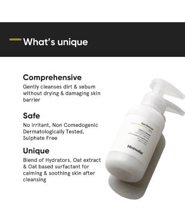 Mini.malist Gentle Face Wash - 6% Oat Extract & Hyaluronic Acid for Sensitive Skin | Sulphate-Free Non-Drying Fragrance-Free (120 ML - Buy Online on GoSupps.com