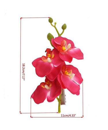 Hawaiian Orchid Flower Hair Clips - 2PCS White Purple Alligator Hairpins for Women Bridal Wedding Decoration - Buy Online on GoSupps.com
