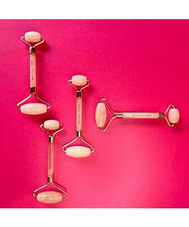 Natural Vibes Rose Quartz Roller & Massager for Face & Neck | FREE Gold Beauty Elixir Oil | International Shipping Available - Buy Online on GoSupps.com