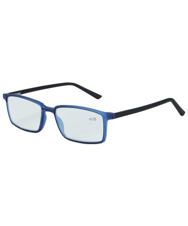 ZENOTTIC Reading Glasses Blue Light Blocking Glasses Lightweight Classic Trendy Stylish for Men and Women 1.00 Blue