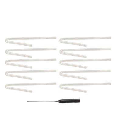 10 Pack Transparent Hearing Aid Sound Tube Preformed Ear Tube Replacement Ear Tube with Cleaning Rod