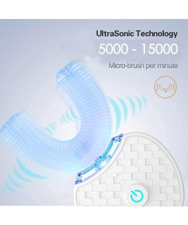 Ultrasonic Automatic Toothbrush AutoToothbrush for Adult 360 Auto Toothbrush Electric Teeth whitening Brush 360 Sonic Toothbrush for Adult with Timer & Wireless Charging (White) - Buy Online on GoSupps.com