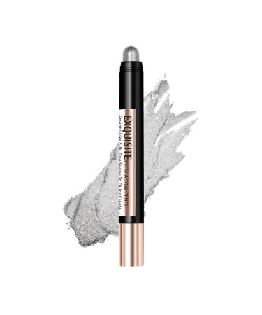 Exquisite Shimmer Eyeshadow Stick Pencil | Long Lasting Waterproof Crayon | Silver Pearl Champagne Gold or Smokey Bronze (Silver Pearl)