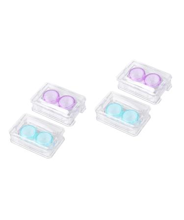JECOMPRIS 4 pieces mini container for colored contact lenses Saunau for men sweet owner Eye lens container Accessories lens holder lentil holder Cute contact lens container Accompanying box