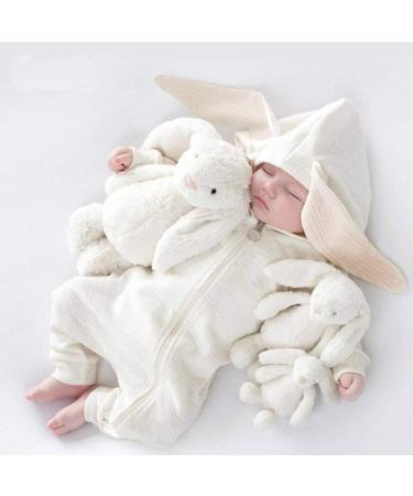 Kids Tales Baby Winter Romper with Rabbit Ear Hood, 3-6 Months | White - Buy Online on GoSupps.com