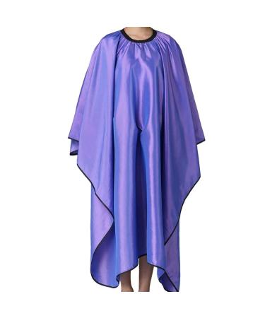 Barber Cape, Iusmnur Professional Hair Salon Cape with Adjustable Metal Clip, Shampoo Hair Cutting Cape for Barbers and Stylists - 55 x 63 inches (Purple)