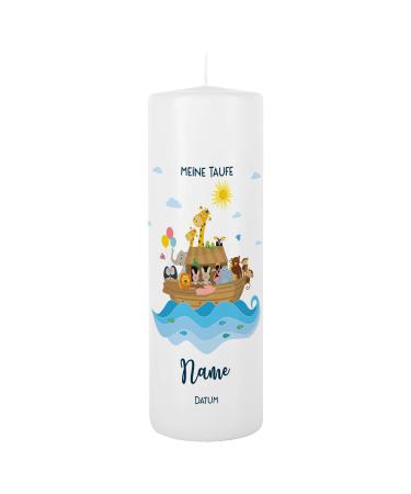 Striefchen Baptism Candle Noah's Ark with imprint of name and date as well as baptismal saying - Buy Online on GoSupps.com