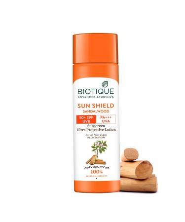Biotique Sandalwood 50+ SPF UVA/UVB Sunscreen Face Cream - 120ml/4.06fl.oz - Buy Online on GoSupps.com