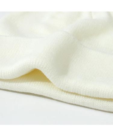 XYIYI Newborn Baby Winter Beanie Hat Mitten Set | Warm Knitted Hat Glove Set for Boys Girls 3-18 Months - White - Buy Online on GoSupps.com