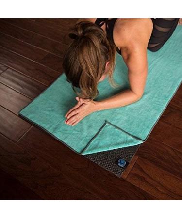 Youphoria Yoga Towel: Microfiber Non-Slip Mat Towel in Mint with Gray Stitching - Buy Online on GoSupps.com