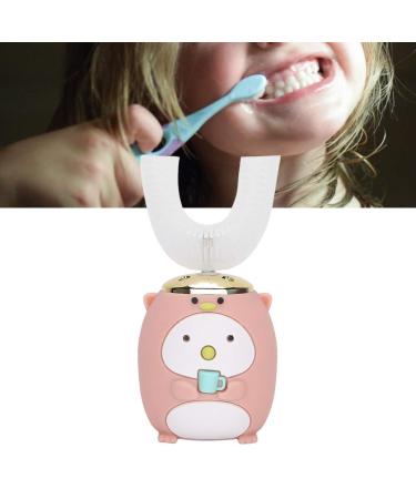 U-Shaped Electric Children's Toothbrush - Automatic IPX7 Soft Pebble Head for Ages 2-3 - Pink - Buy Online on GoSupps.com