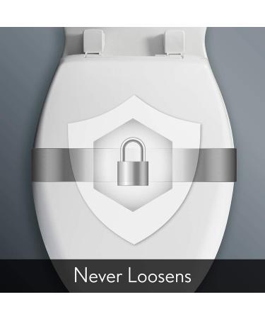 MAYFAIR 1843SLOW 000 Lannon Elongated Toilet Seat with Slow Close and Never Loosen Feature - Durable White Enameled Wood - 1 Pack - Buy Online on GoSupps.com