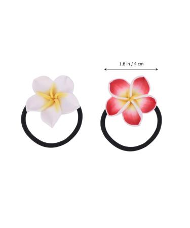 Buy 12pcs Colorful Plumeria Hair Ties | Hawaiian Hair Accessories | International Shipping Available - Buy Online on GoSupps.com